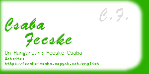 csaba fecske business card